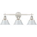 Orwell 3 Light 27.25 inch Pewter Vanity Light Wall Light in Dusky Blue